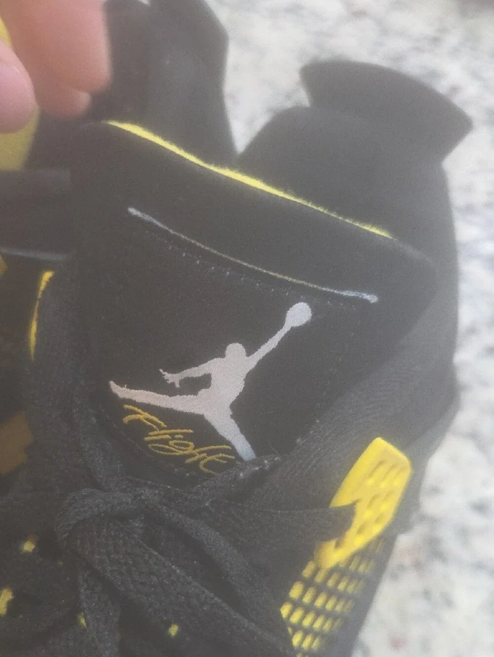 Jordan Kids Black and Yellow Retro Basketball Sneakers